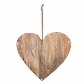 26H2302 Decorative Cutting Board 38x40 cm Brown Wood Hearts Heart-Shaped Snack Board