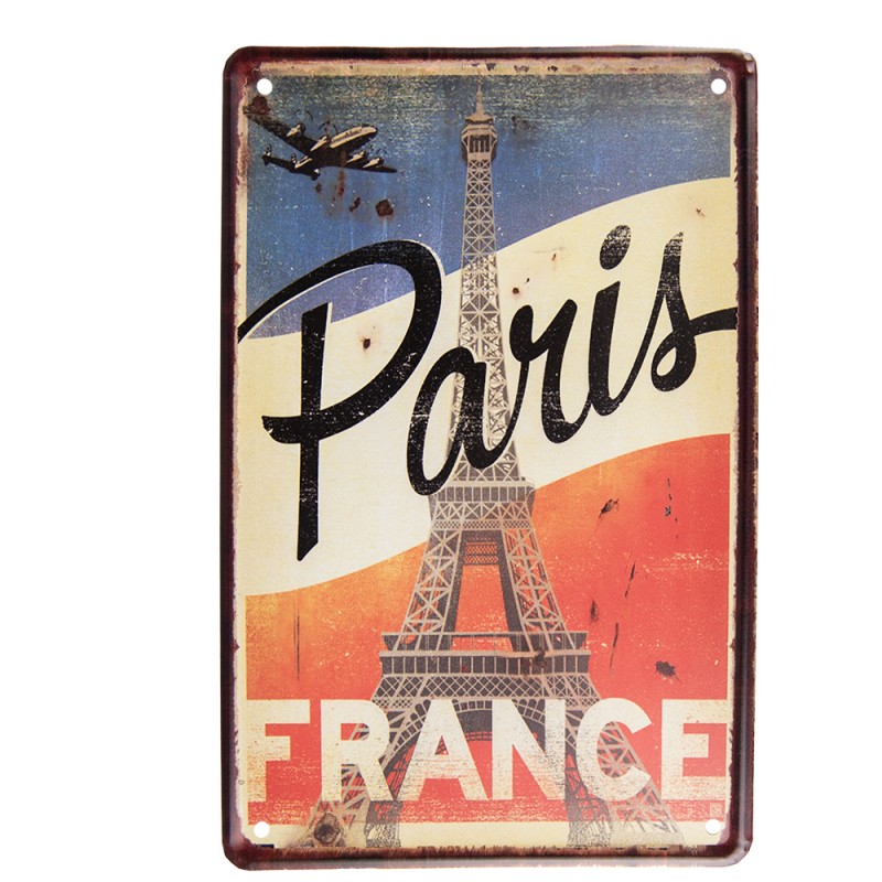 Paris France décoration - Plaque Retro pour Décoration de mur