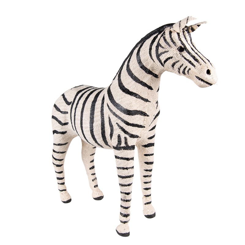 65182L Figurine Zebra 44 cm Black White Paper Iron Textile Home Accessories