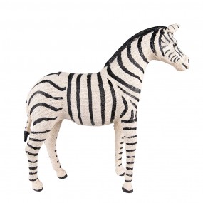 265182L Figur Zebra 44 cm Schwarz Weiß Papier Eisen Textil Wohnaccessoires
