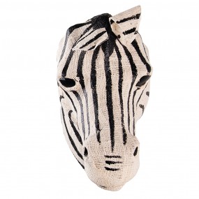 265183L Wanddecoratie Zebra 37 cm Zwart Wit Papier Ijzer Textiel Muurdecoratie