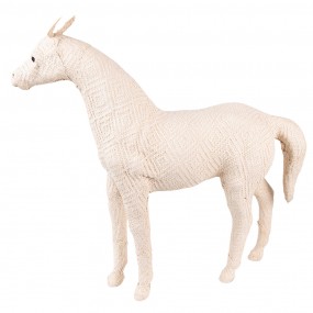 265185M Figur Pferd 30 cm Beige Papier Eisen Textil Wohnaccessoires