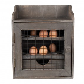 26H2260G Egg Cabinet 30x14x36 cm Grey Wood Iron Rectangle Egg Holder