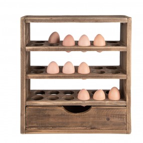 26H2261 Egg Cabinet 35x11x38 cm Brown Wood Rectangle Egg Holder