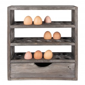 26H2261G Egg Cabinet 35x11x38 cm Grey Wood Rectangle Egg Holder