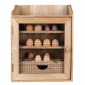 26H2266 Egg Cabinet 35x14x44 cm Brown Wood Rectangle Egg Holder