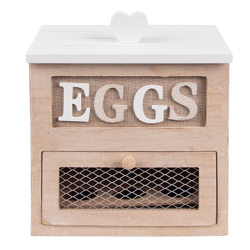 6H2271 Egg Holder 18x9x20 cm Brown Wood Rectangle Egg Rack