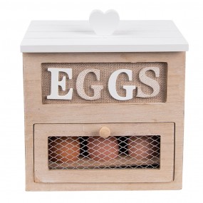 26H2271 Egg Holder 18x9x20 cm Brown Wood Rectangle Egg Rack