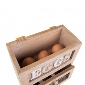 26H2271 Egg Holder 18x9x20 cm Brown Wood Rectangle Egg Rack