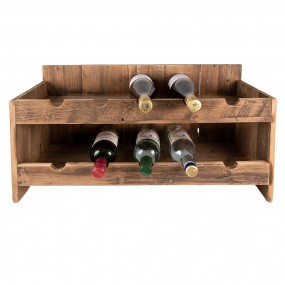 25H0637 Wine Rack 65x28x33 cm Brown Wood Rectangle Bottle Rack