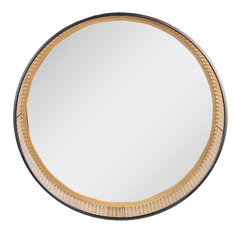 52S289 Mirror Ø 60 cm Brown Metal Round Large Mirror