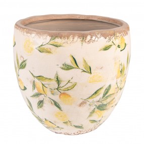 26CE1529L Pot de fleurs Ø 19x19 cm Jaune Céramique Citron Pot de fleurs d'intérieur