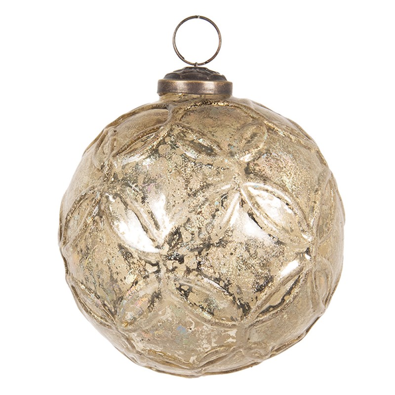 6GL2661 Christmas Bauble Ø 10 cm Gold colored Glass Round Christmas Tree Decorations