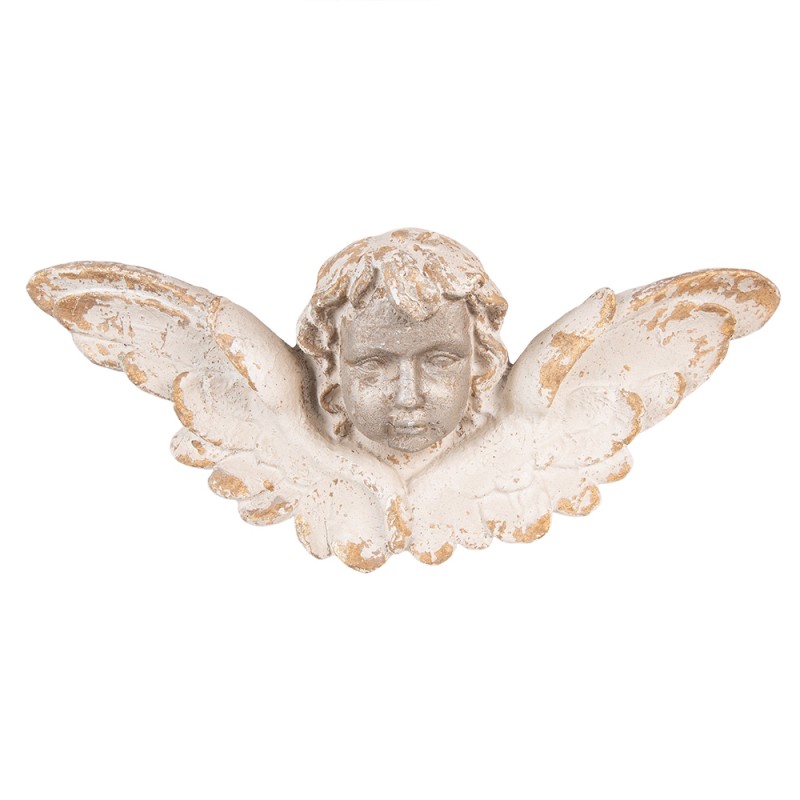 5MG0017 Wall Decoration Angel 56x13x14 cm Beige Gold colored Stone Wall Decor