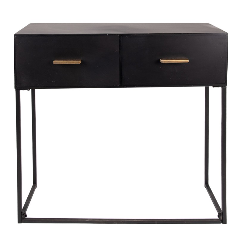 5Y1136 Side Table 80x33x80 cm Black Iron Rectangle Console Table