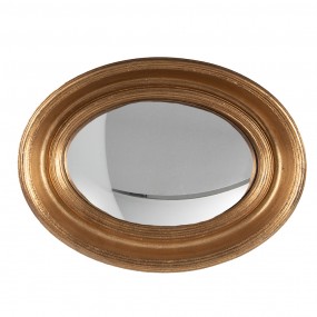 262S205GO Spiegel 24x32 cm Goldfarbig Holz Oval Großer Spiegel