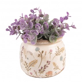 26CE1551S Fioriera Ø 12x9 cm Rosa Beige Ceramica Fiori  Fioriera per interni