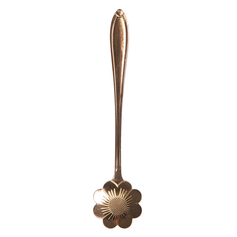 64452RG Teaspoon 12 cm Copper colored Metal Flower Coffee Spoon