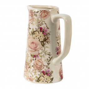 26CE1413L Decoration can 2100 ml Pink Ceramic Flowers Water Jug