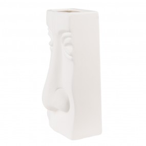 26CE1527 Vase Gesicht 15x9x25 cm Weiß Keramik Dekoration Vase