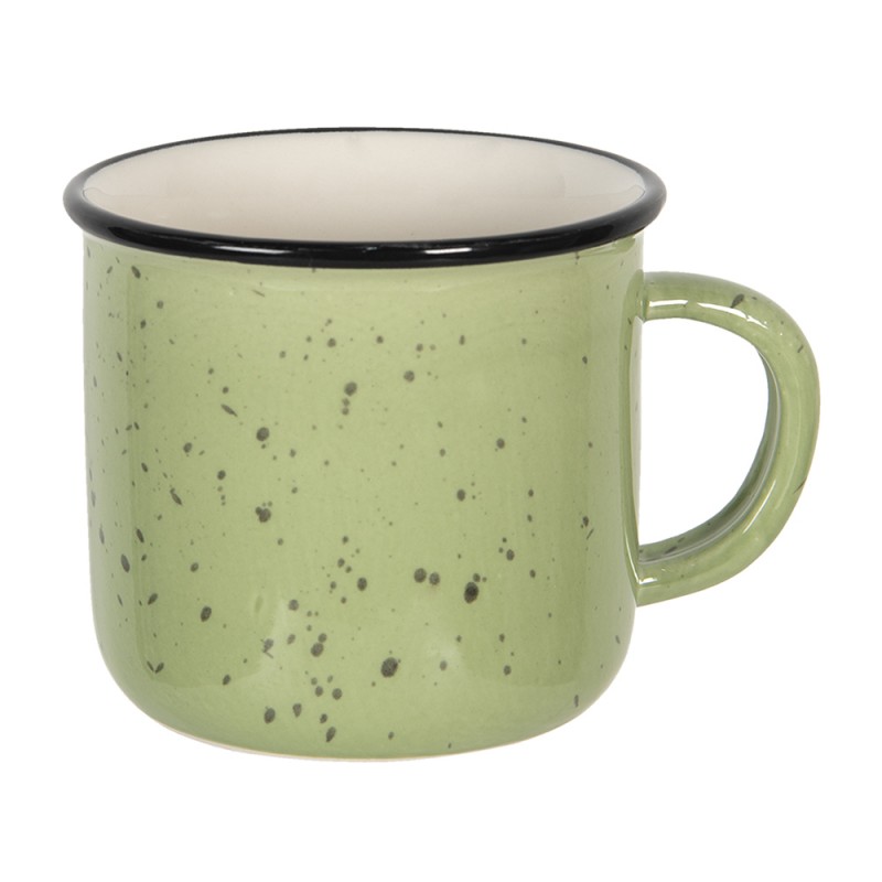 6CEMU0091GR Mug 300 ml Green Ceramic Round Tea Mug