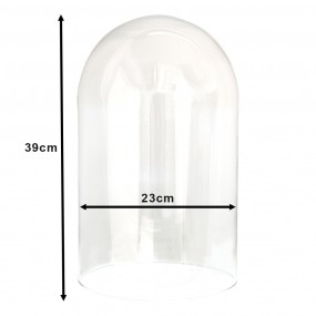 26GL3550 Cloche Ø 23x39 cm Glass Glass Bell Jar