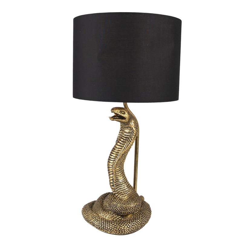 6LMC0061 Table Lamp Snake 26x48 cm Golden Black Plastic