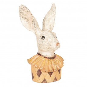 26PR2518 Figurine Lapin 24 cm Beige Jaune Polyrésine Accessoires de maison