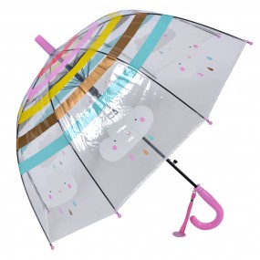 2JZCUM0007P Children's Umbrella Ø 65x65 cm Pink Plastic Clouds Umbrella