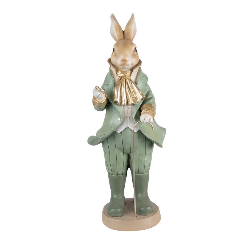6PR3568 Figurine Rabbit 17x15x40 cm Green Polyresin Home Accessories