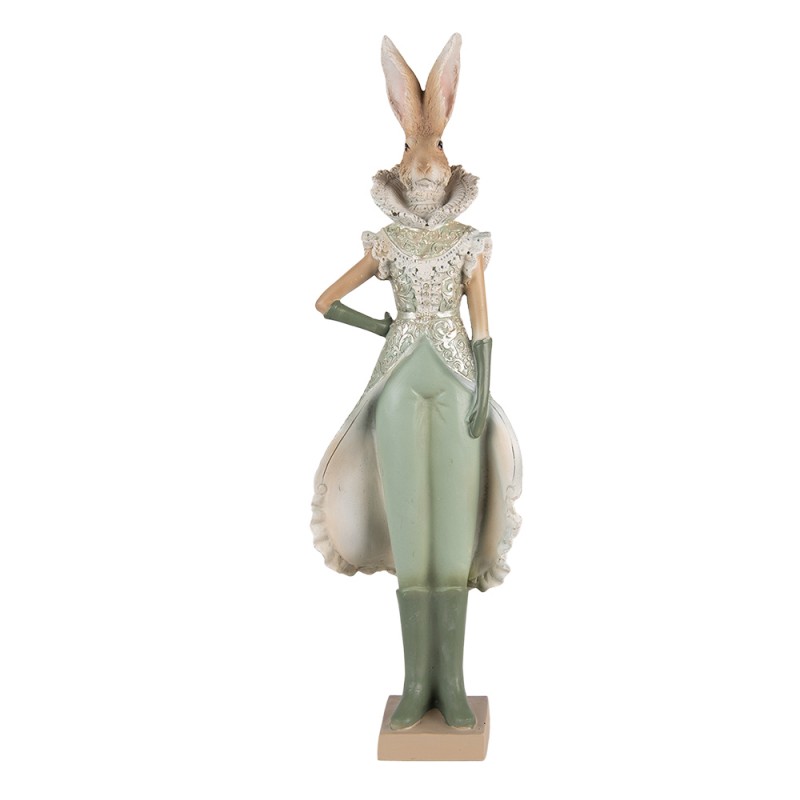 6PR3590 Figurine Rabbit 14x10x44 cm Green Polyresin Home Accessories