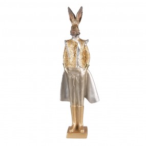 26PR3595 Figurine Rabbit 14x10x44 cm Gold colored Polyresin Home Accessories