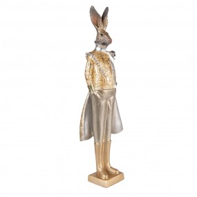 26PR3595 Statuetta Coniglio 14x10x44 cm Color oro Poliresina Accessori per la casa