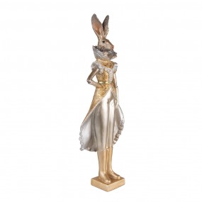26PR3596 Figurine Rabbit 14x10x44 cm Gold colored Polyresin Home Accessories