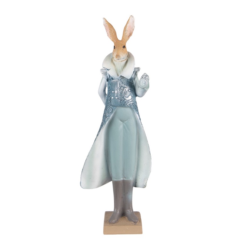 6PR3606 Figurine Rabbit 11x8x33 cm Blue Polyresin Home Accessories