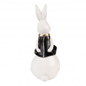 26PR3611 Figurine Rabbit 11x10x23 cm Black White Polyresin Home Accessories