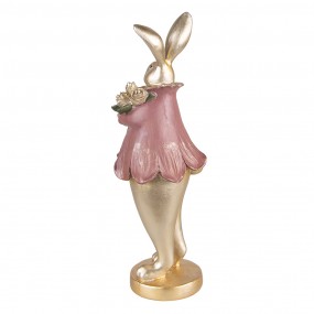 26PR3626 Figurine Rabbit 11x10x29 cm Gold colored Polyresin Home Accessories