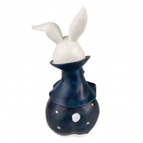 26PR3613 Figurine Rabbit 9x8x21 cm Blue White Polyresin Home Accessories