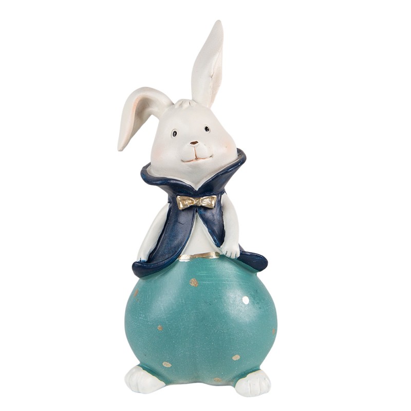 6PR3614 Figurine Rabbit 9x8x21 cm Turquoise Polyresin Home Accessories