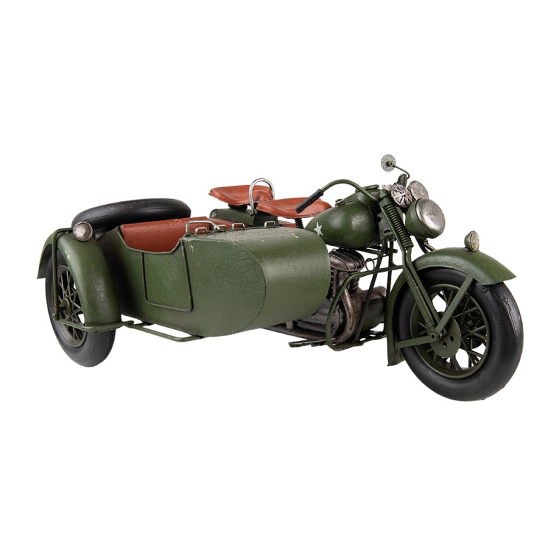 6Y4962 Decorative  Miniature Motor 38x26x18 cm Green Iron Miniature Motorbike