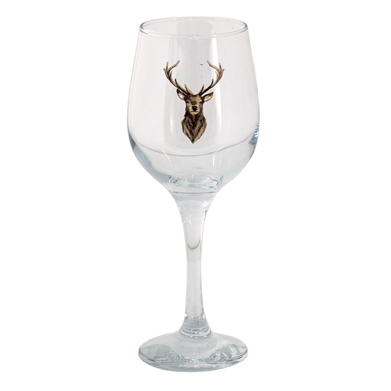 6GL4086 Wine Glass 300 ml Glass Reindeer Wine Goblet