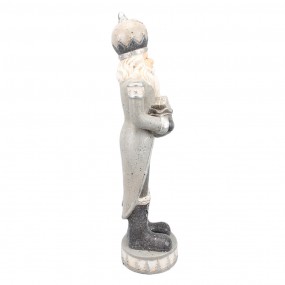25PR0092 Statuetta Babbo Natale  82 cm Color argento Poliresina Decorazione di Natalizie