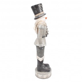 25PR0093 Figurine Bonhomme de neige 82 cm Couleur argent Polyrésine Décoration de Noël