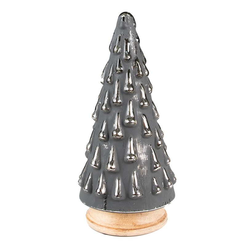 65130 Christmas Decoration Christmas Tree 32 cm Grey Wood Glass