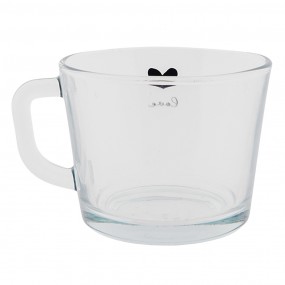 26GL3519 Tea Glass 450 ml Glass Heart Tea Mug
