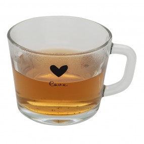 26GL3519 Tea Glass 450 ml Glass Heart Tea Mug