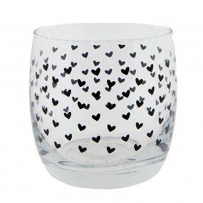 26GL3522 Water Glass 260 ml Glass Heart Round Drinking Cup