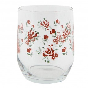 26GL3551 Wasserglas 300 ml Glas Blumen Trinkbecher