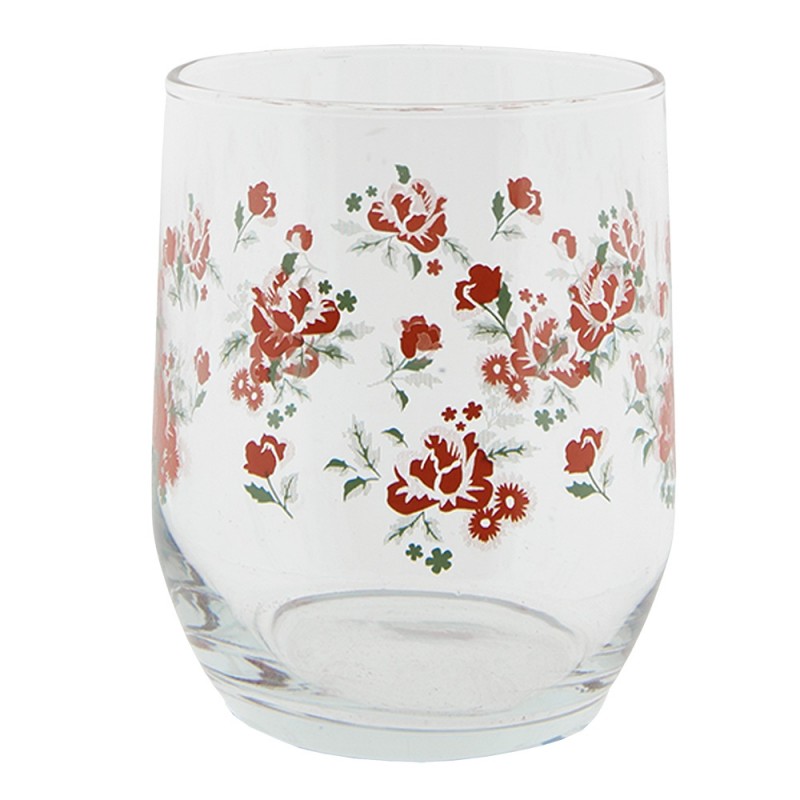 6GL3551 Wasserglas 300 ml Glas Blumen Trinkbecher
