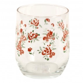 26GL3551 Water Glass 300 ml Glass Flowers Drinking Cup